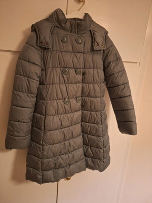 Benetton children's long jacket like new, gray 140 cm