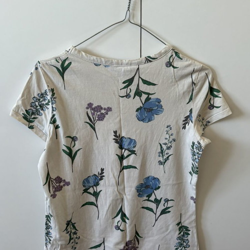 Dorothy Perkins floral cotton t-shirt white like new, size L