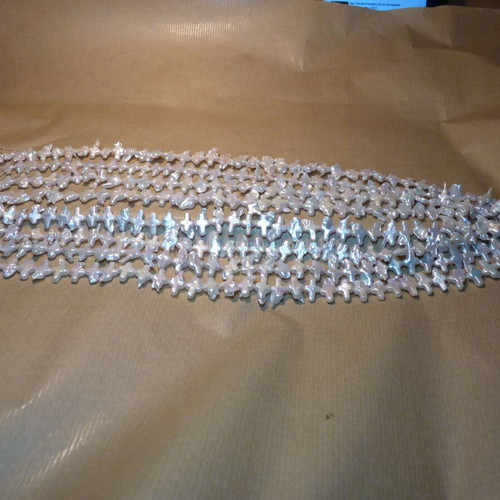 Baroque white cross pearls in rows, new, pack of 40