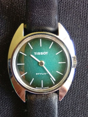 Γυναικείο μηχανικό ρολόι Tissot μεταχειρισμένο, πράσινο