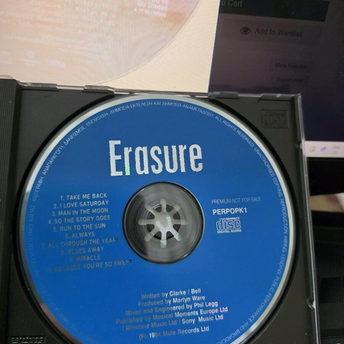 Erasure CD 1994 like new, rock
