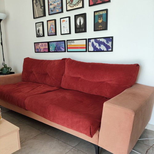 4-seat terracotta sofa, 243x96x82cm