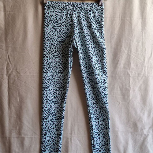 Miss Flamingo Kids Leopard Print Active Leggings, turquoise