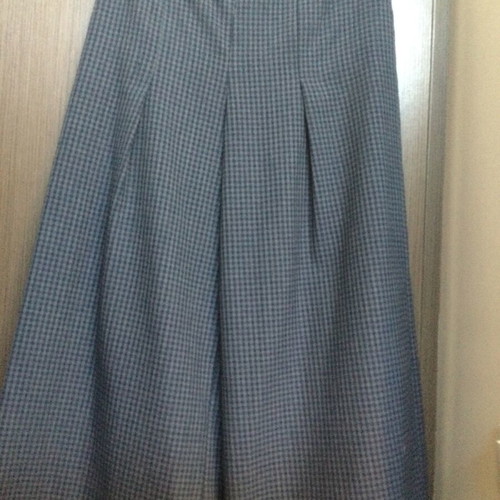 Wide checked zip culotte pants blue gray, like new, size M
