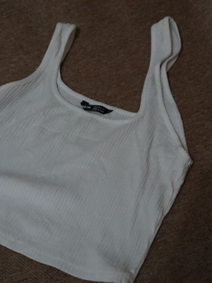 Women's white crop top like new, size S