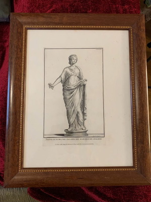 Chalcography used with frame and marquetry