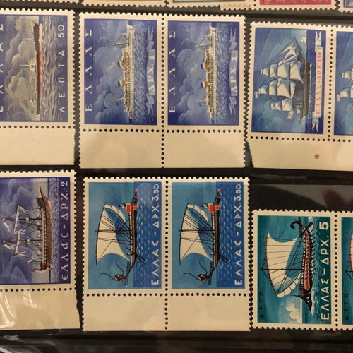 1958 Greek Shipping Stamps Pair Set like new