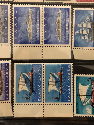 1958 Greek Shipping Stamps Pair Set like new
