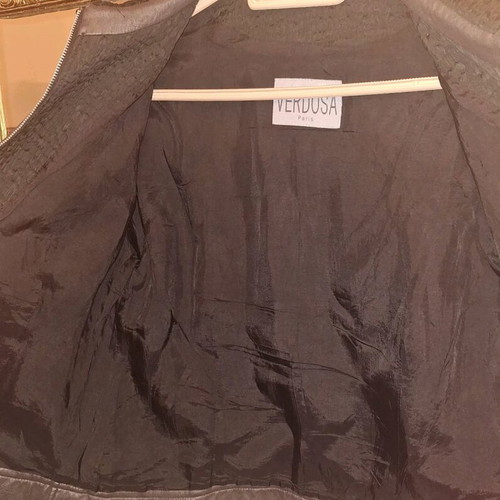 Verdosa Paris women's black jacket used with leather details