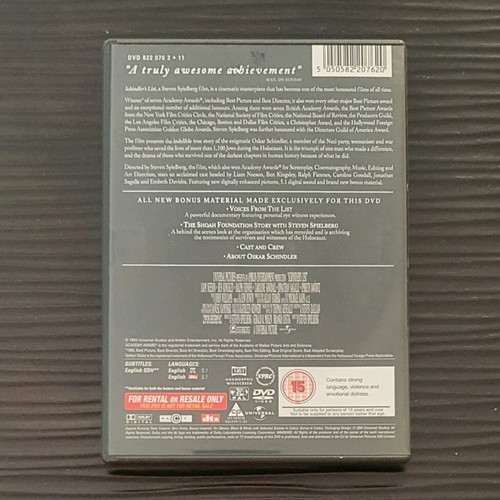 Schindler's List 2 Disc Edition DVD used