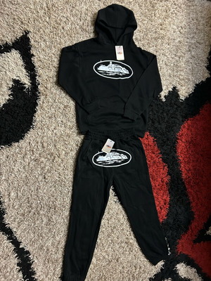 Corteiz tracksuit set black-white new with tags, size Large