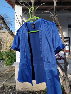 Vintage satin shirt H&M size L used, blue