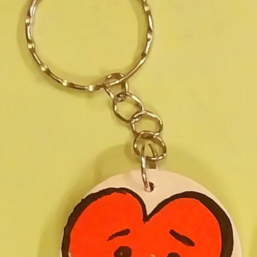BT21 handmade wooden keychains like new, set of 7 pieces