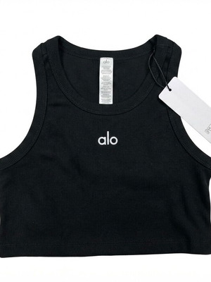 Alo Ribbed Crop Top black size S and XL