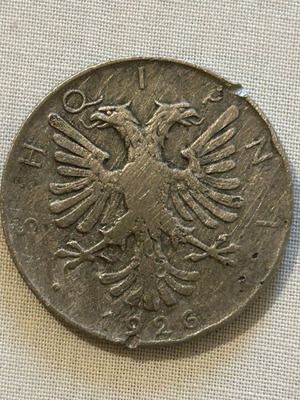 Albanian coin 1926 used