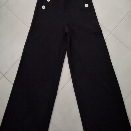 Winter wide-leg pants used, black with silver buttons, size S-M