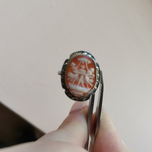 Cameo ring 800 silver vintage, like new, Three Graces design