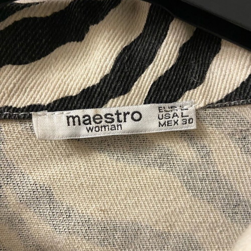Zebra women's jacket used, denim style, Maestro, black and white