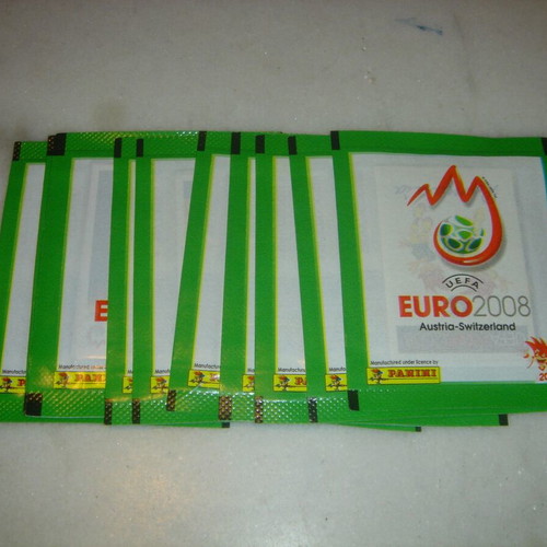 Panini UEFA Euro 2008 green packets new, pack of 20