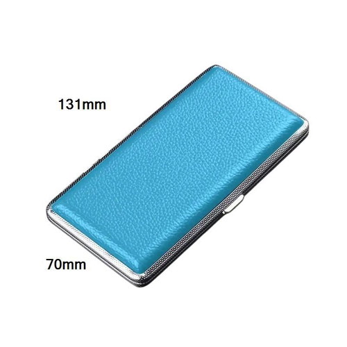 Tobacco case 20 cigarettes PU 100's slim blue new