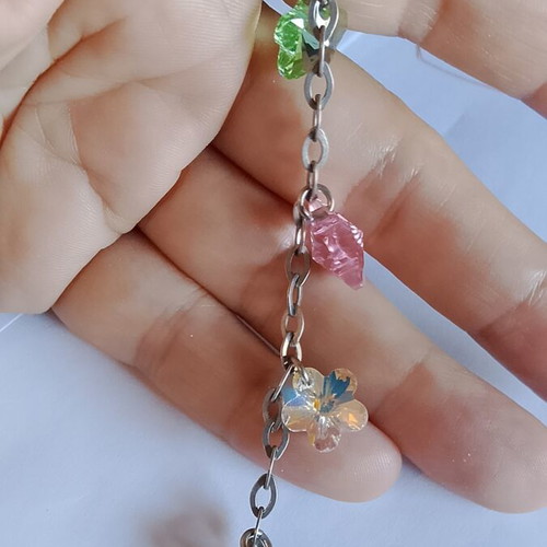 925 silver bracelet with multicolored Swarovski crystals, 18 cm