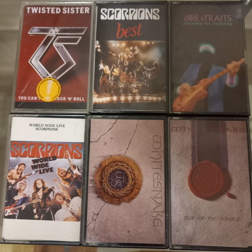 Cassette tapes used, set of 26 with Pink Floyd, Led Zeppelin, Rolling Stones