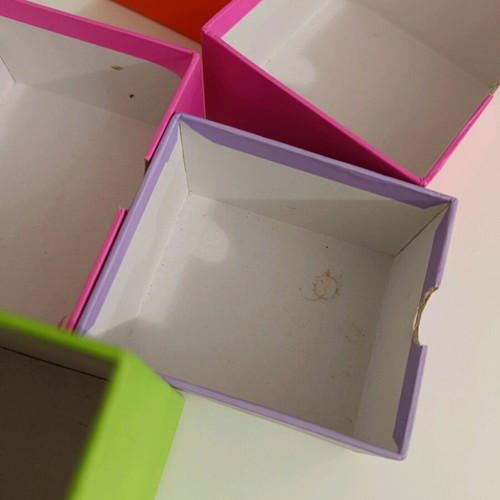 Colorful desktop organiser with drawers used