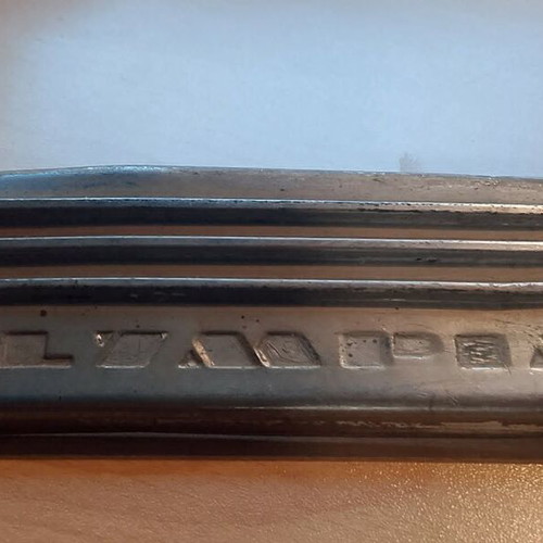 Opel Olympia engine hood badge used, left side 1950