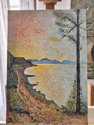 Original painting Sunset with Pine 35x50 cm new