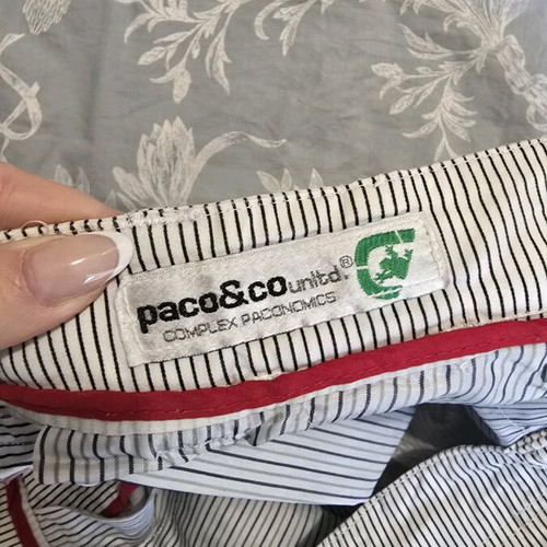 Paco & Co Bermuda shorts like new, 100% cotton, size 28, striped
