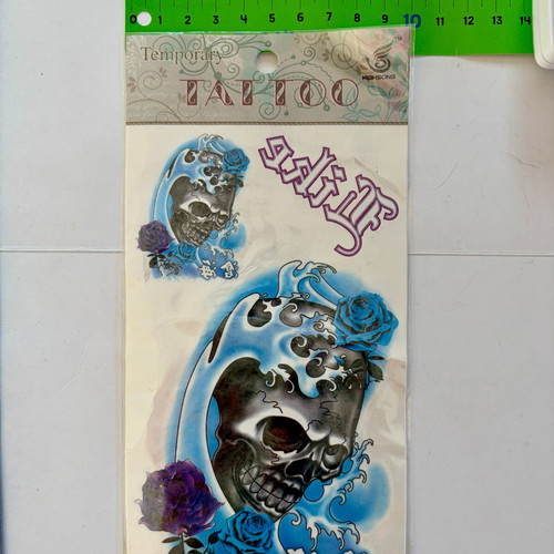 Skull & Machine Temporary Tattoo Set new, 2 pcs