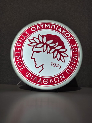 3D Printed Olympiakos Symbol Lamp like new, USB LED light