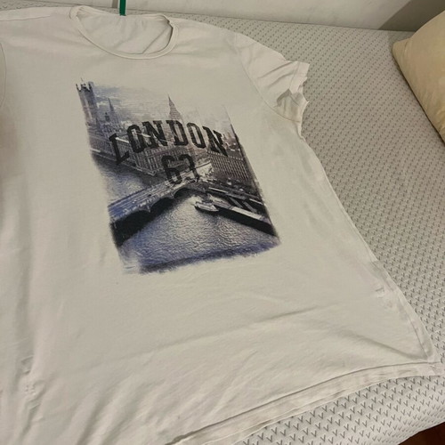 Benetton Tee XXL used, 100% cotton, off-white with vintage print