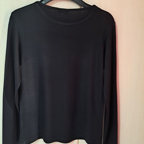 Trussardi Jeans long-sleeve shirt new, black with gray letters, size S