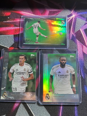 Real Madrid collectible cards Carreras 90/99 Rudiger 52/99 Guler 85/99 like new