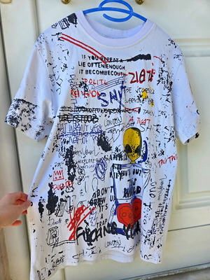 Supreme custom graffiti alien t-shirt μέγεθος S μεταχειρισμένο, πολύχρωμο