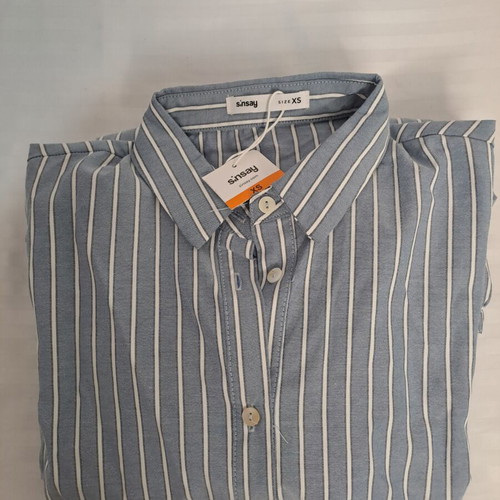 Sinsay Striped Shirt Dress New Size XS Light Blue White