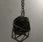 Pendant necklace in black with thin chain new