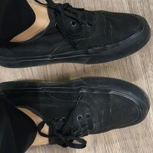 Vans Era athletic shoes used, black fabric, size 38.5