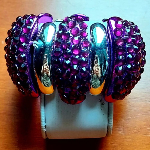 Bracelet with purple rhinestones and silver elements like new
