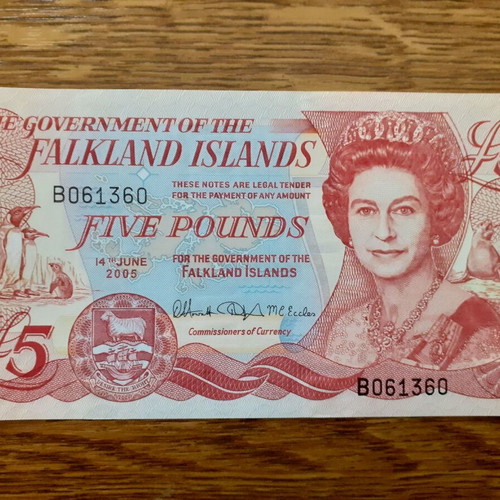 Falkland Islands 5 Pounds banknote 14.06.2005 new