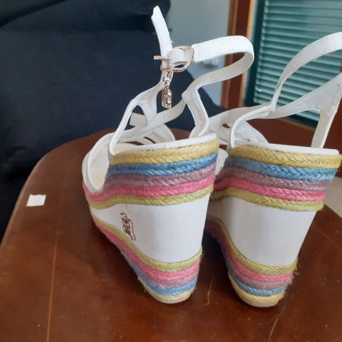 Laura Biagiotti leather colorful sandals used, size 39