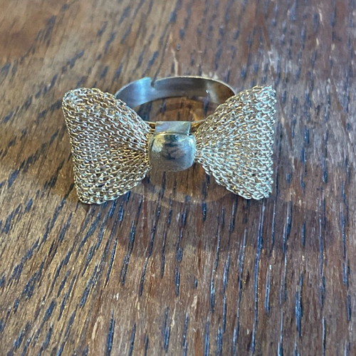 Bow Adjustable Ring used in Gold Tone