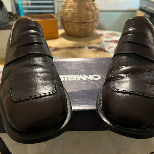 Stefano leather loafers moccasins used size 45 brown