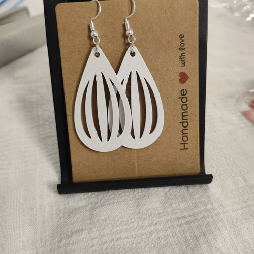 Drop earrings with straight lines 3D printing made to order