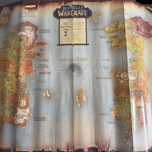 World Of Warcraft Retro Map Poster Used From 2005