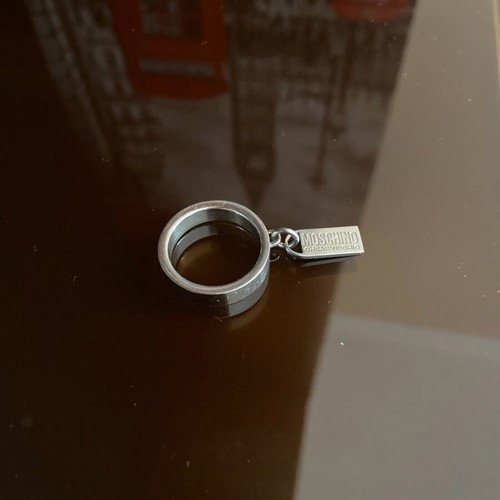 Stainless steel ring women's like new with Moschino detail