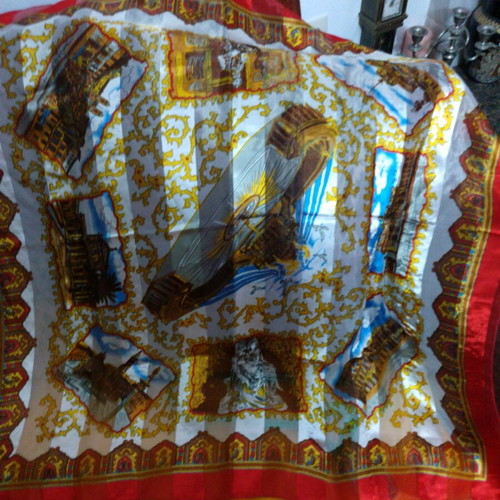 Viscose scarf new from Rome, red 94x94 cm