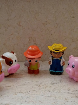 Φιγούρες μεταχειρισμένες από πλαστικό, αγρότες και ζώα πακέτο