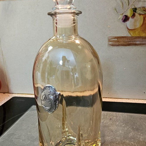 Liqueur Carafe like new, glass with Art Nouveau decoration